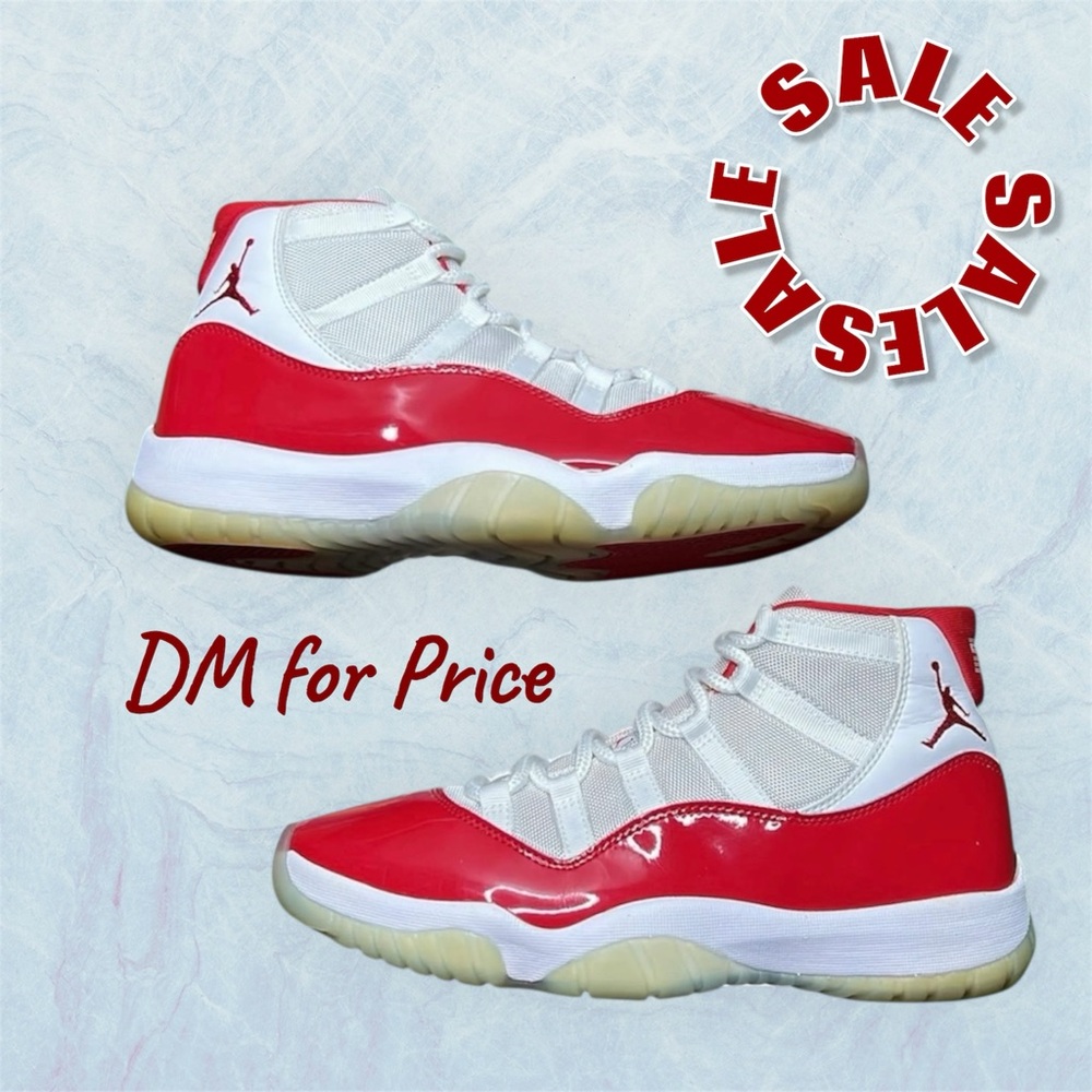 Jordan Red and White Athletic Shoes